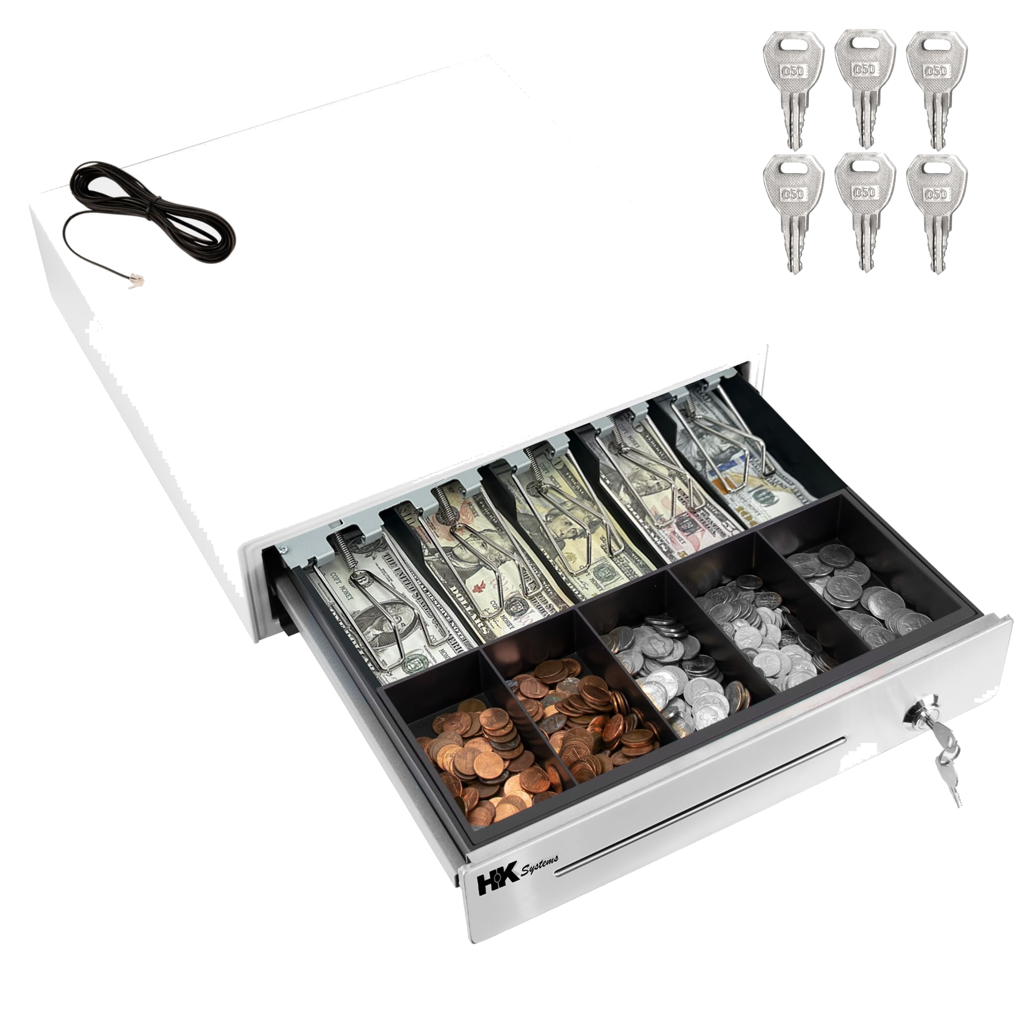 HK Systems L40SWU white cash drawer
