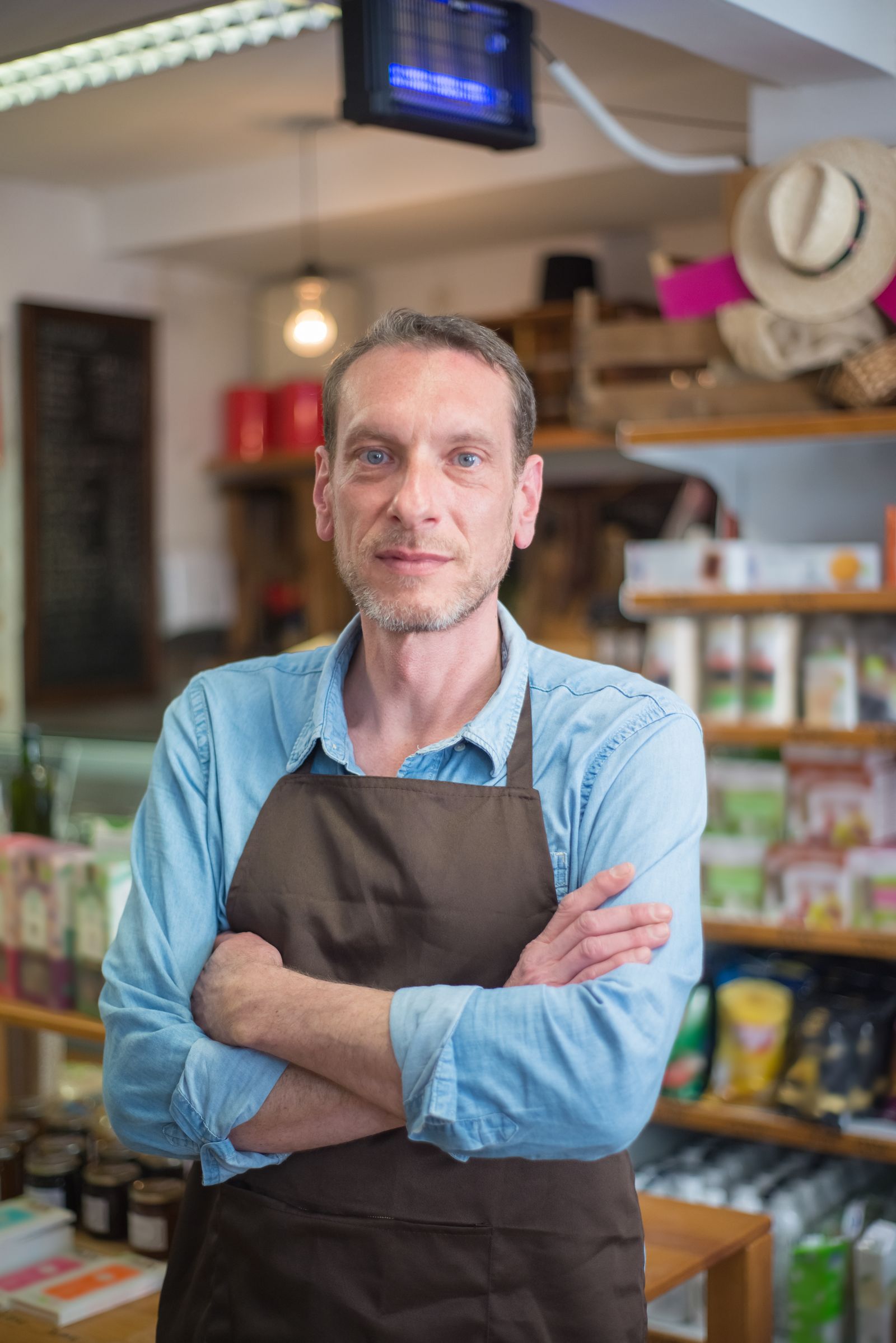 Shop owner checking sales on the iOS owner app